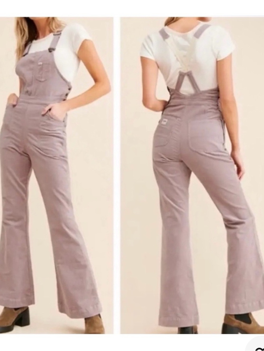 Free People Corduroy Factory Flare Overalls